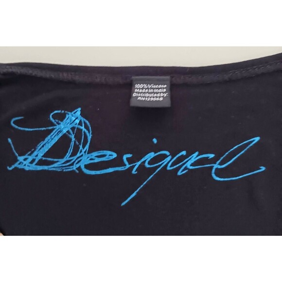 Desigual L/S Dress Bright Abstract Print Asymmetrical Hem Sz S - Picture 8 of 9